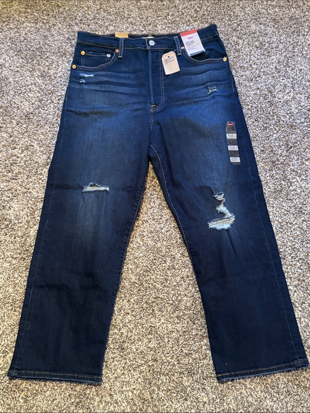 Levi's Women’s Ribcafe Dark Blue Distressed Jeans